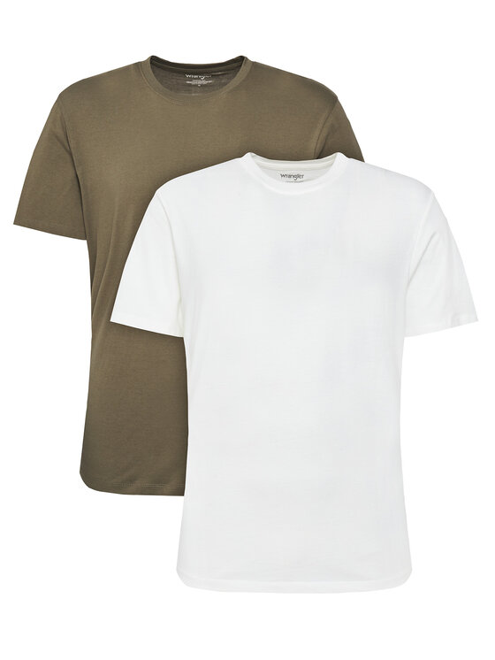 Wrangler Комплект тениски 112321466 Зелен Regular Fit цвят на ниска цена