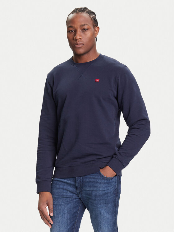 Wrangler Суитшърт Sign Off 112350534 Тъмносин Regular Fit цвят на ниска цена