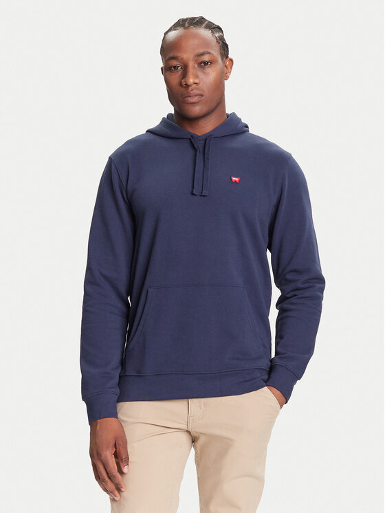 Wrangler Суитшърт Sign Off 112350542 Тъмносин Regular Fit цвят на ниска цена