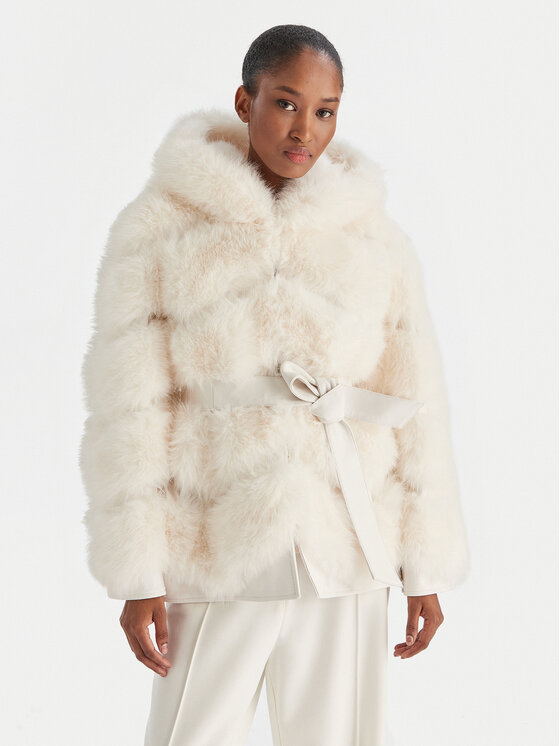 YES LONDON Кожено палто LC/2077ECO Екрю Regular Fit цвят на ниска цена