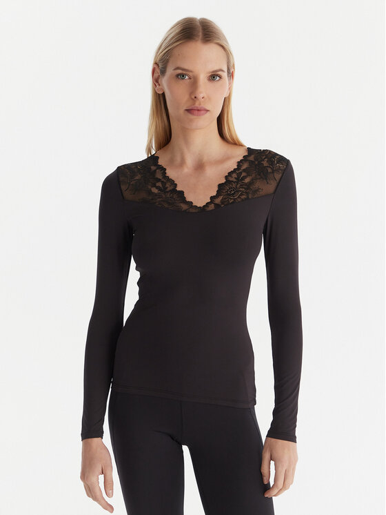 Ysabel Mora Тениска на пижама 19487 Черен Slim Fit цвят на ниска цена