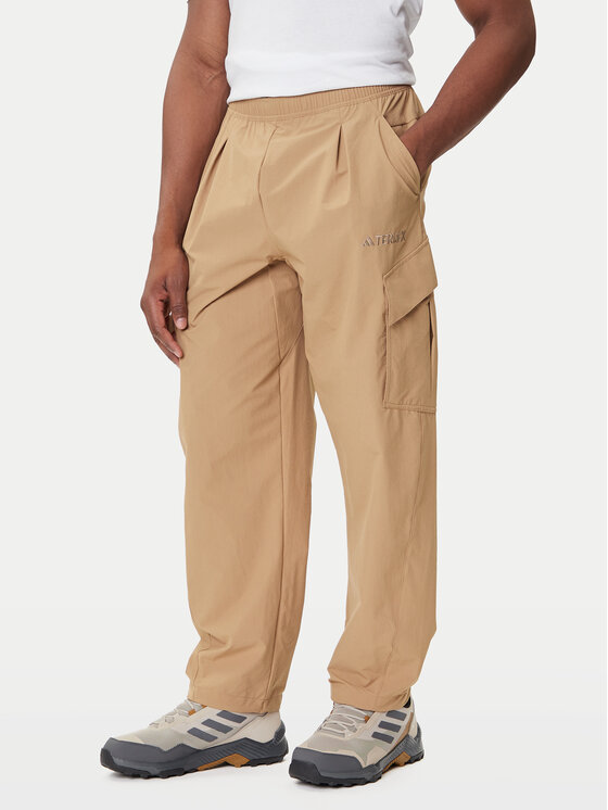 adidas Outdoor панталони Terrex Xploric JM7424 Бежов Loose Fit цвят на ниска цена
