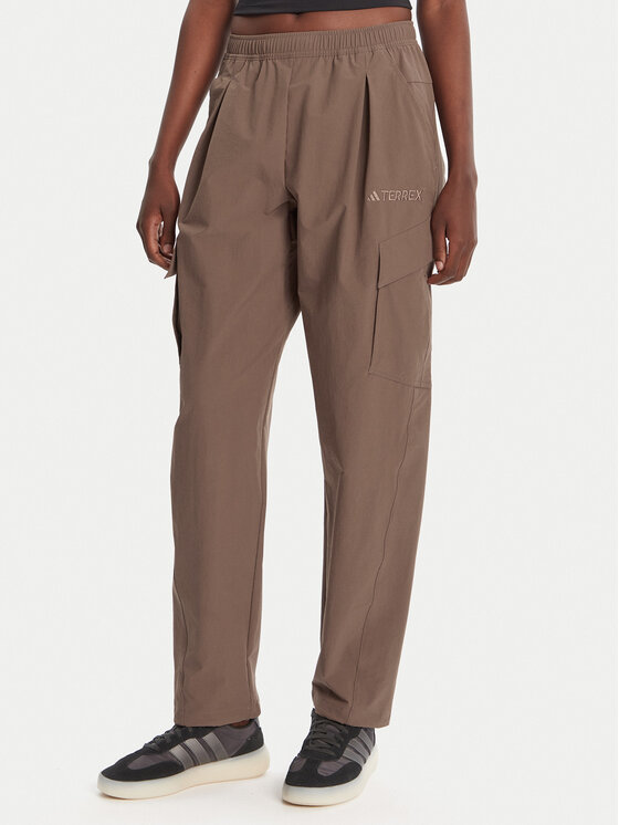 adidas Outdoor панталони Terrex Xploric JM9857 Кафяв Loose Fit цвят на ниска цена
