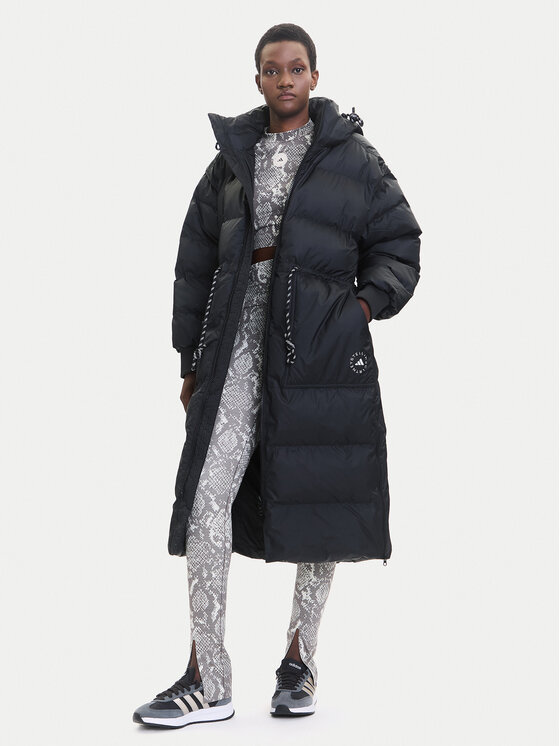 adidas by Stella McCartney Зимно яке IX3081 Черен Loose Fit цвят на ниска цена