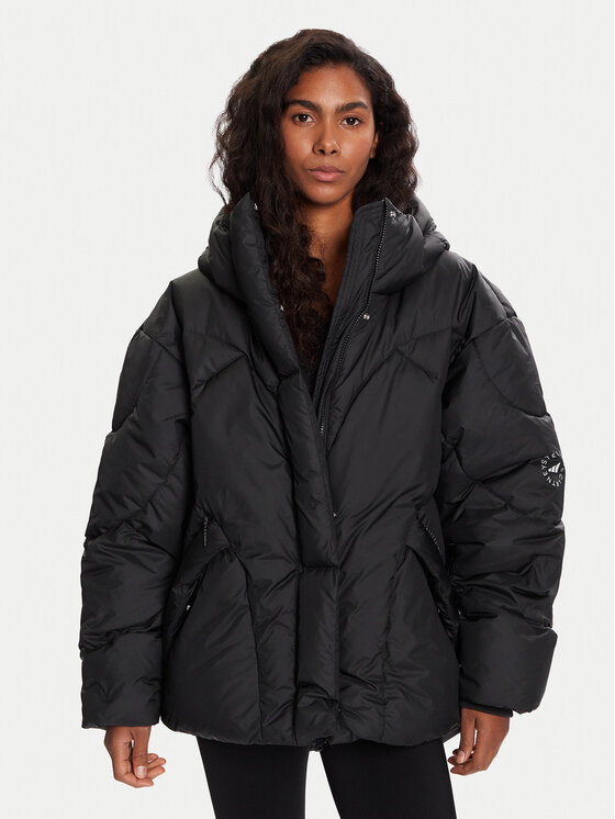 adidas by Stella McCartney Зимно яке JW2036 Черен Loose Fit цвят на ниска цена