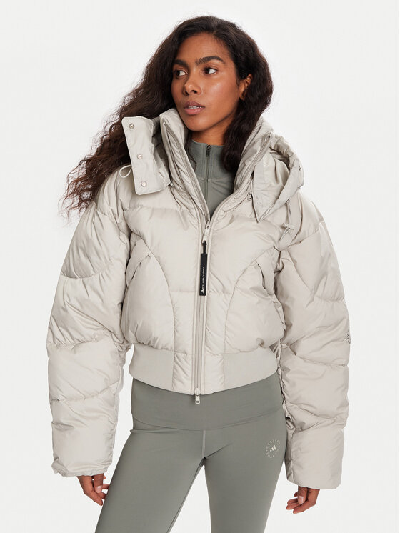 adidas by Stella McCartney Зимно яке KA0645 Сив Loose Fit цвят на ниска цена