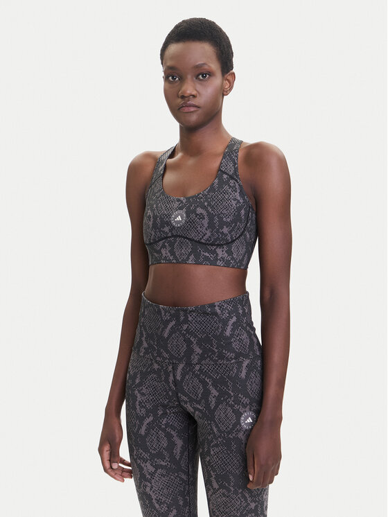 adidas by Stella McCartney Спортен сутиен Power Impact JW4542 Кафяв Slim Fit цвят на ниска цена