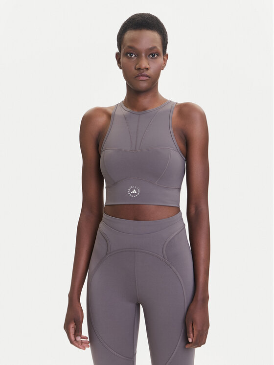 adidas by Stella McCartney Спортен сутиен Training JW4543 Сив цвят на ниска цена