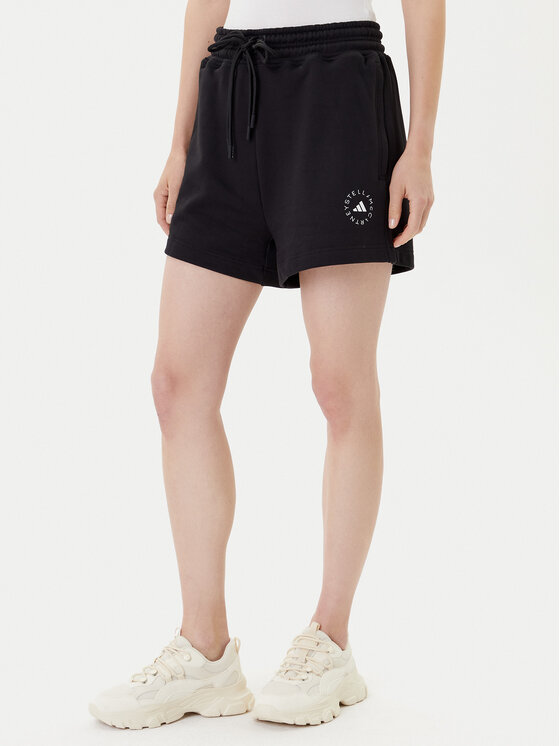 adidas by Stella McCartney Спортни шорти True Casuals IK9093 Черен Loose Fit цвят на ниска цена