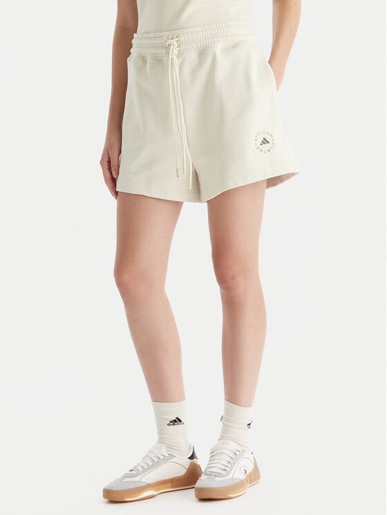 adidas by Stella McCartney Спортни шорти True Casuals JX6786 Бежов Loose Fit цвят на ниска цена