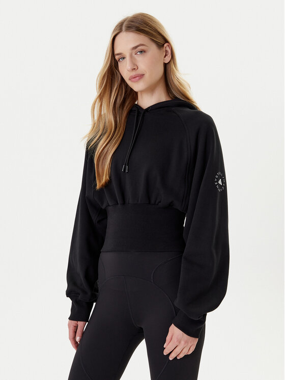 adidas by Stella McCartney Суитшърт JG1543 Черен Loose Fit цвят на ниска цена