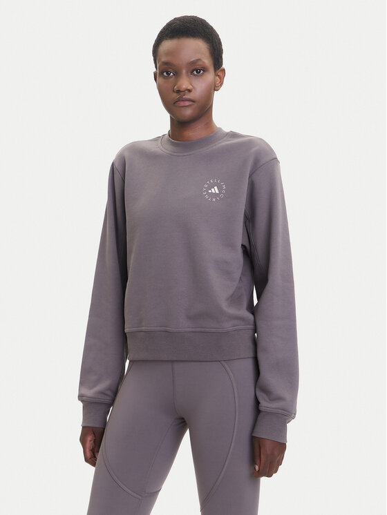 adidas by Stella McCartney Суитшърт JW4692 Сив Regular Fit цвят на ниска цена