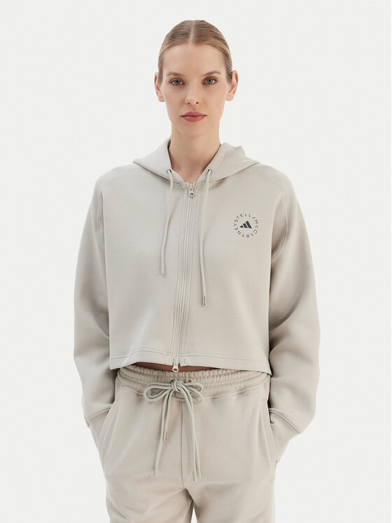 adidas by Stella McCartney Суитшърт JX6781 Сив Loose Fit цвят на ниска цена