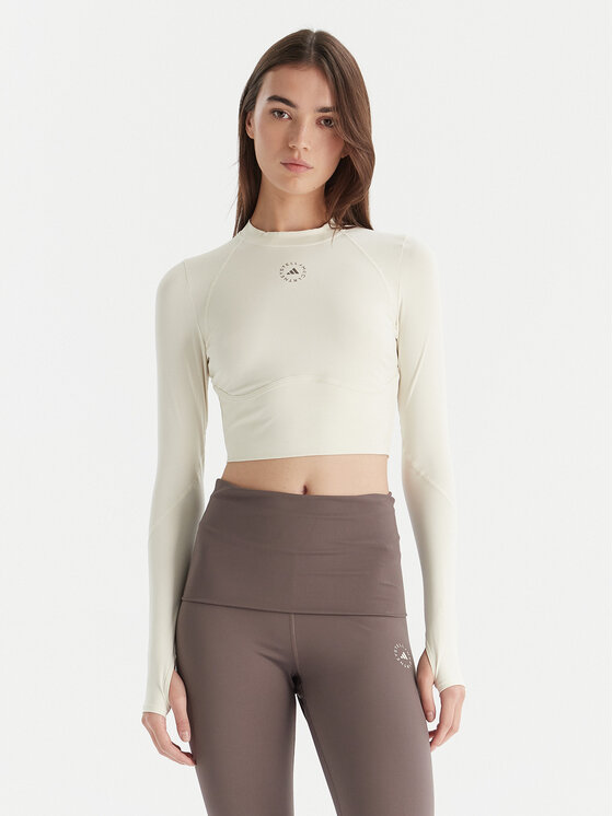 adidas by Stella McCartney Тениска от техническо трико Training JM1403 Бежов Slim Fit цвят на ниска цена