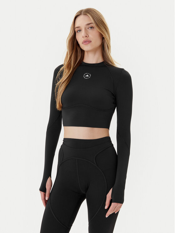 adidas by Stella McCartney Тениска от техническо трико Training JW4566 Черен Slim Fit цвят на ниска цена