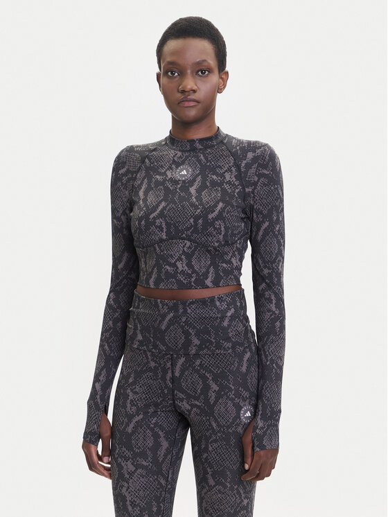 adidas by Stella McCartney Тениска от техническо трико Training JW4567 Сив Slim Fit цвят на ниска цена