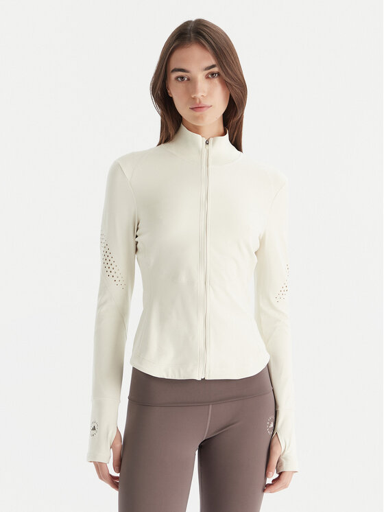 adidas by Stella McCartney Тениска от техническо трико Training Midlayer JM1397 Бежов Slim Fit цвят на ниска цена