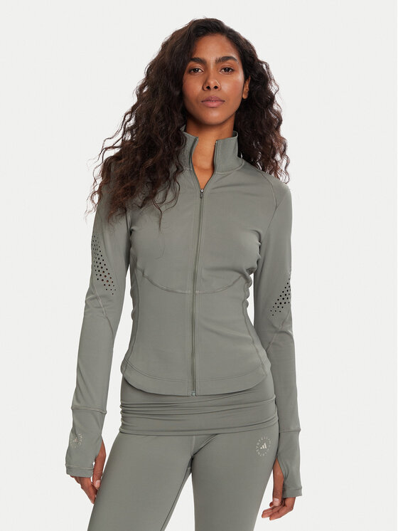 adidas by Stella McCartney Тениска от техническо трико Training Midlayer JW4552 Зелен Slim Fit цвят на ниска цена