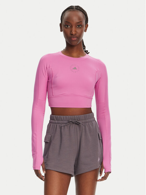 adidas by Stella McCartney Тениска от техническо трико TrueStrength JJ1644 Розов Slim Fit цвят на ниска цена