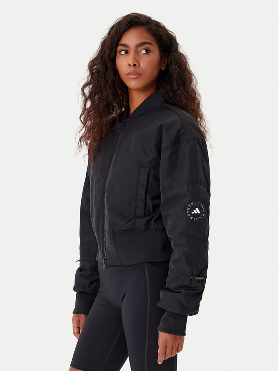 adidas by Stella McCartney Яке бомбър True Nature JF6030 Черен Loose Fit цвят на ниска цена