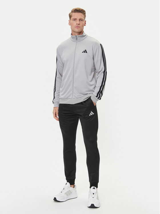 adidas Анцуг Basic 3-Stripes JI8876 Сив Regular Fit цвят на ниска цена