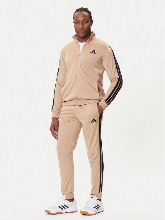adidas Анцуг Basic 3-Stripes JX5501 Бежов Regular Fit цвят на ниска цена