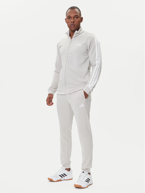 adidas Анцуг Basic 3-Stripes JX5519 Бежов Regular Fit цвят на ниска цена