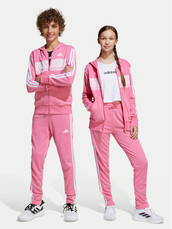 adidas Анцуг Seasonal Essentials Tiberio 3-Stripes French Terry JI6037 Розов Regular Fit цвят на ниска цена