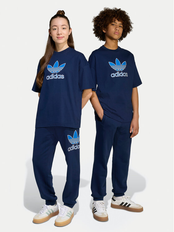 adidas Долнище анцуг Big Logo Execution JV8577 Тъмносин Loose Fit цвят на ниска цена