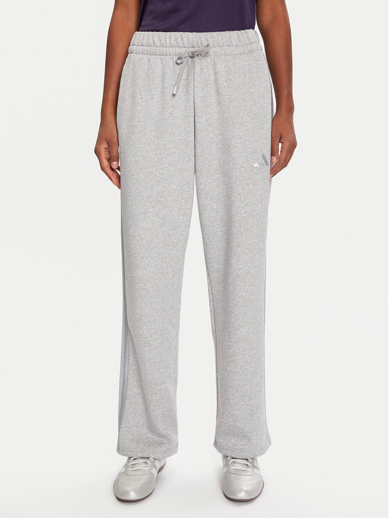 adidas Долнище анцуг Holiday 3-Stripes Fleece JM1888 Сив Loose Fit цвят на ниска цена