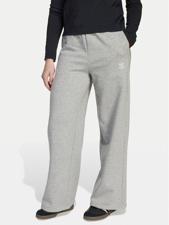 adidas Долнище анцуг JX2781 Сив Wide Leg цвят на ниска цена