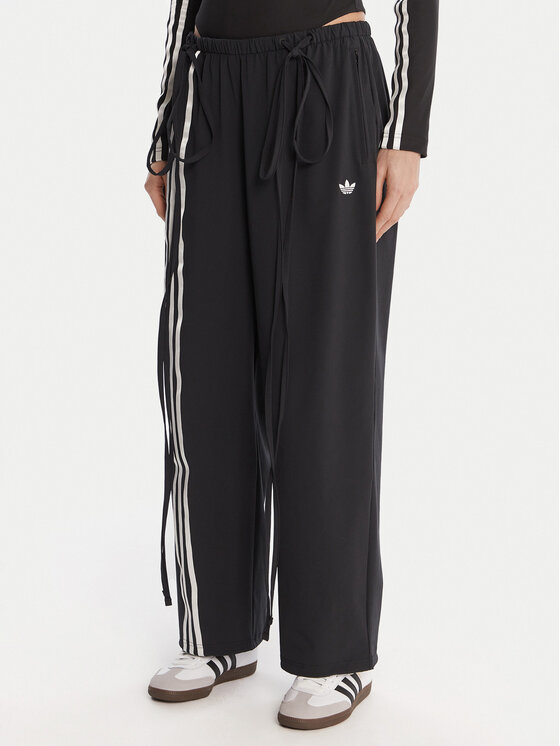 adidas Долнище анцуг Ribbon Parachute JV9727 Черен Loose Fit цвят на ниска цена