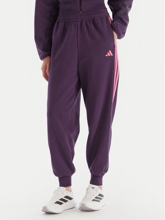 adidas Долнище анцуг Tiro 3-Stripes JM9072 Виолетов Loose Fit цвят на ниска цена