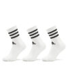 adidas Дълги чорапи 3-Stripes Cushioned Crew Socks 3 Pairs HT3458 Бял цвят на ниска цена