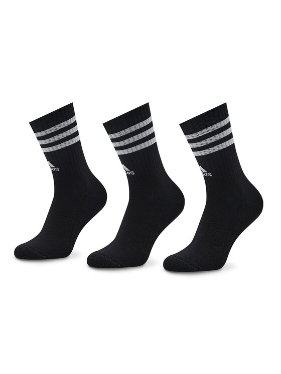 adidas Дълги чорапи 3-Stripes Cushioned Crew Socks 3 Pairs IC1321 Черен цвят на ниска цена