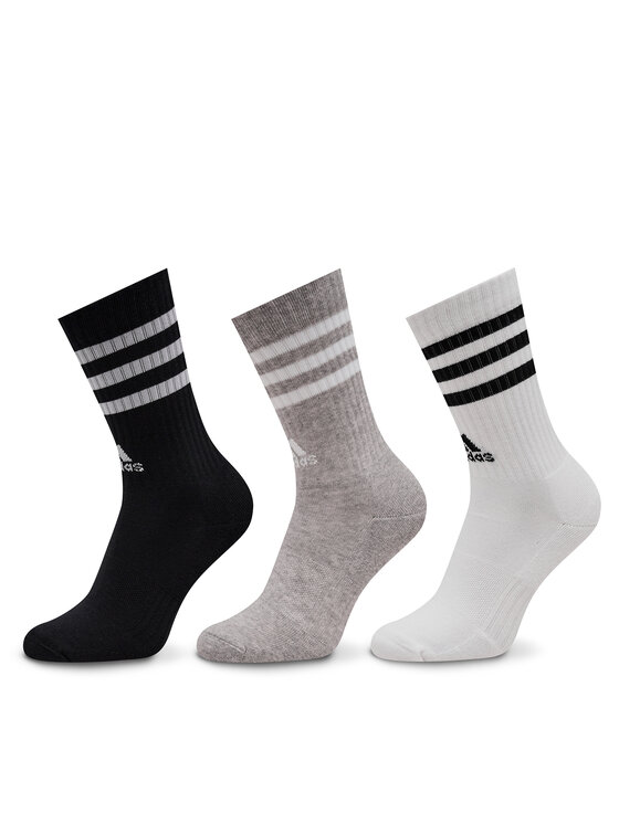 adidas Дълги чорапи 3-Stripes Cushioned Crew Socks 3 Pairs IC1323 Сив цвят на ниска цена