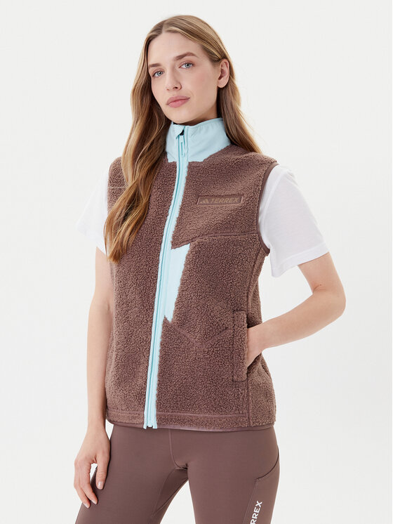 adidas Жилетка за костюм Terrex Xploric JN0927 Кафяв Regular Fit цвят на ниска цена