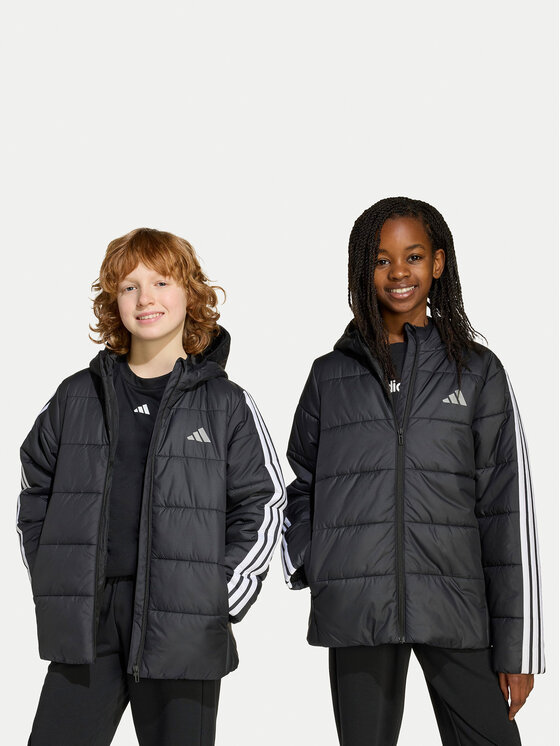 adidas Зимно яке Essentials 3-Stripes JL7402 Черен Regular Fit цвят на ниска цена