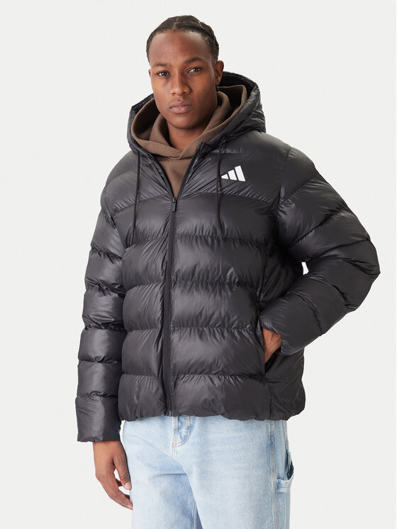 adidas Зимно яке Essentials Climawarm JX7787 Черен Regular Fit цвят на ниска цена