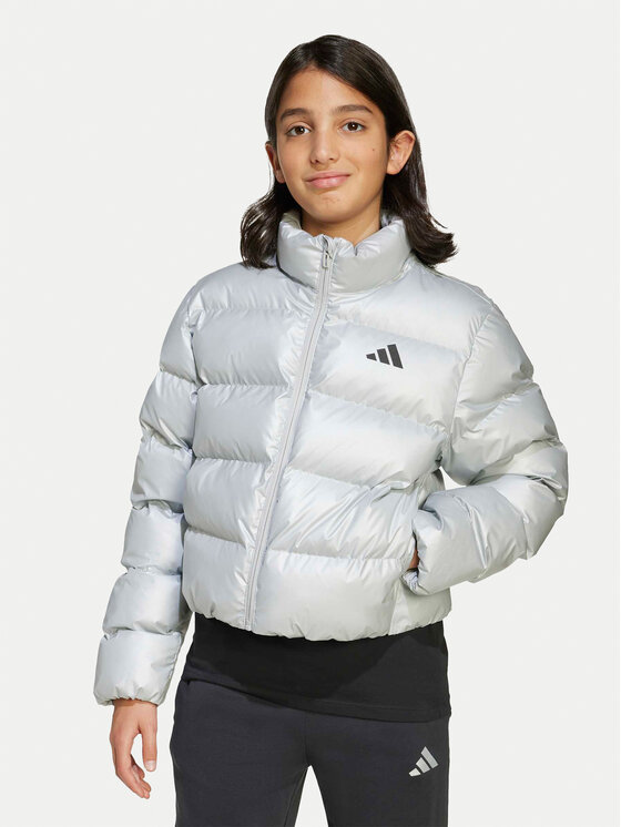 adidas Зимно яке Glam JM1670 Сив Regular Fit цвят на ниска цена