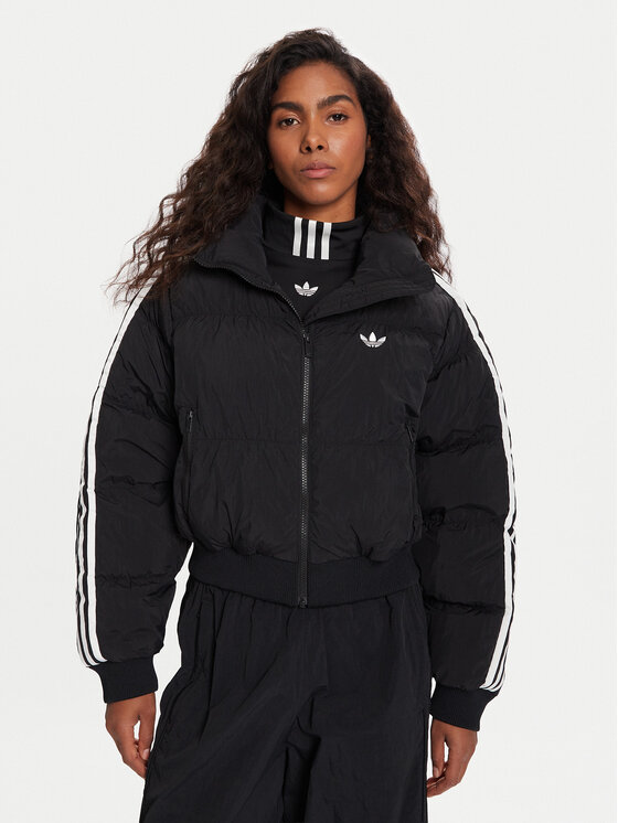 adidas Зимно яке adicolor JX2970 Черен Loose Fit цвят на ниска цена