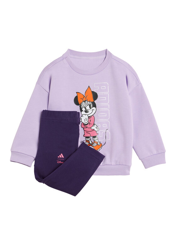 adidas Комплект суитшърт и клин Disney Minnie Mouse JL9173 Виолетов Regular Fit цвят на ниска цена