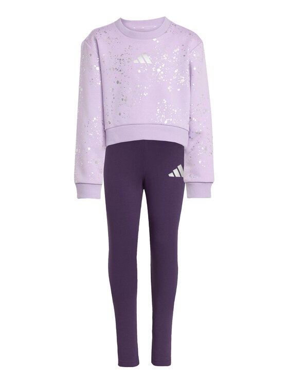 adidas Комплект суитшърт и клин Little Girls Everyday Glam JW2421 Виолетов Regular Fit цвят на ниска цена