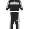 adidas Комплект суитшърт и клин Seasonal Essentials Tiberio 3-Stripes JI6218 Черен Slim Fit цвят на ниска цена