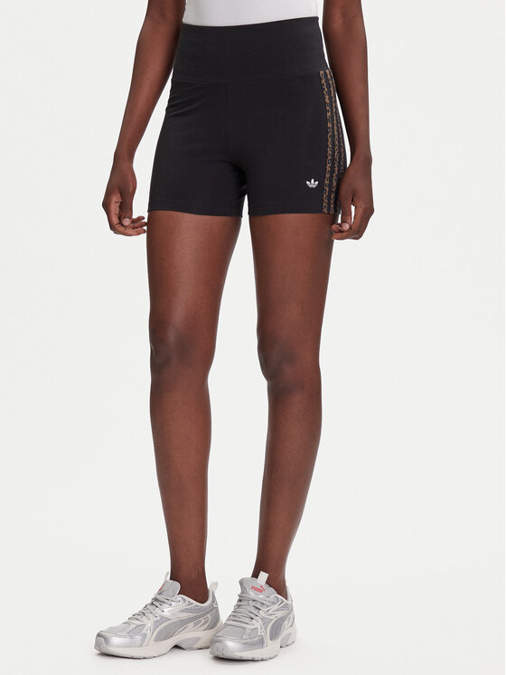 adidas Къс клин Leopard JW7305 Черен Slim Fit цвят на ниска цена