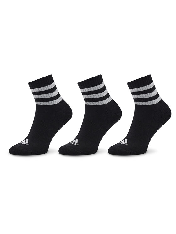 adidas Къси чорапи 3-Stripes Cushioned Sportswear Mid-Cut Socks 3 Pairs IC1317 Черен цвят на ниска цена