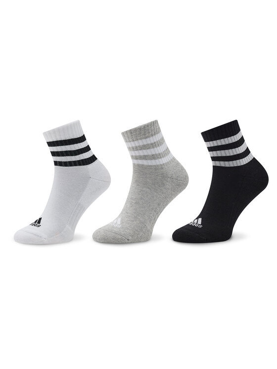 adidas Къси чорапи 3-Stripes Cushioned Sportswear Mid-Cut Socks 3 Pairs IC1318 Сив цвят на ниска цена