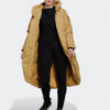 adidas Пухено яке Big Baffle Down Coat HN9938 Бежов Loose Fit цвят на ниска цена