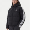 adidas Пухено яке Essentials Climawarm 3-Stripes JW3429 Черен Loose Fit цвят на ниска цена