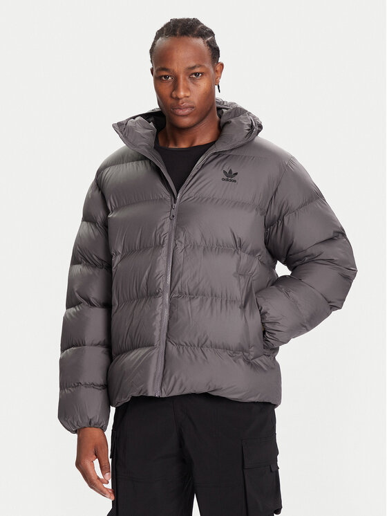 adidas Пухено яке Tonal JX4122 Сив Regular Fit цвят на ниска цена